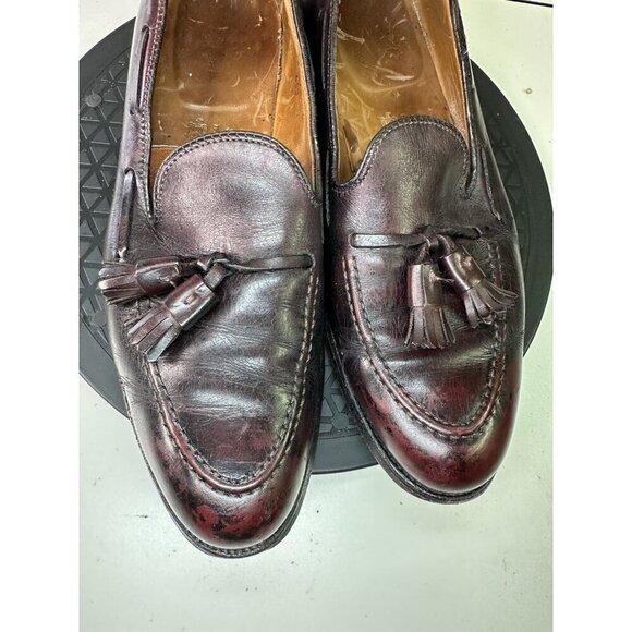 Alden 663 Classic Burgundy Calfskin Leather Tassel Loafers 10 A/C Made in USA main image 13